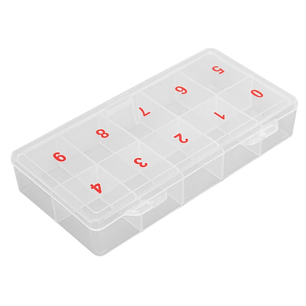 Nail Organizer Storage Box with Multiple Slots Clear Plastic Case for Storing Nail Decorations Artificial Nails and Jewelry