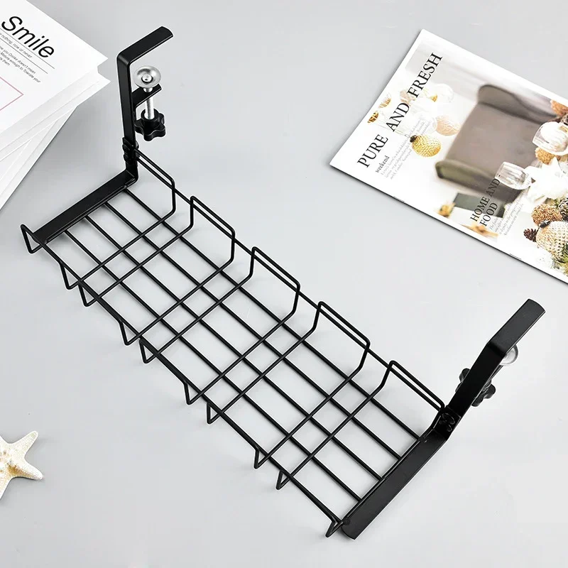 Under Desk Cable Management Tray,Metal Wire Cord Holder, Desk Cable Storage Basket for Home Office Desktop Wire Hiding Solution - view 5