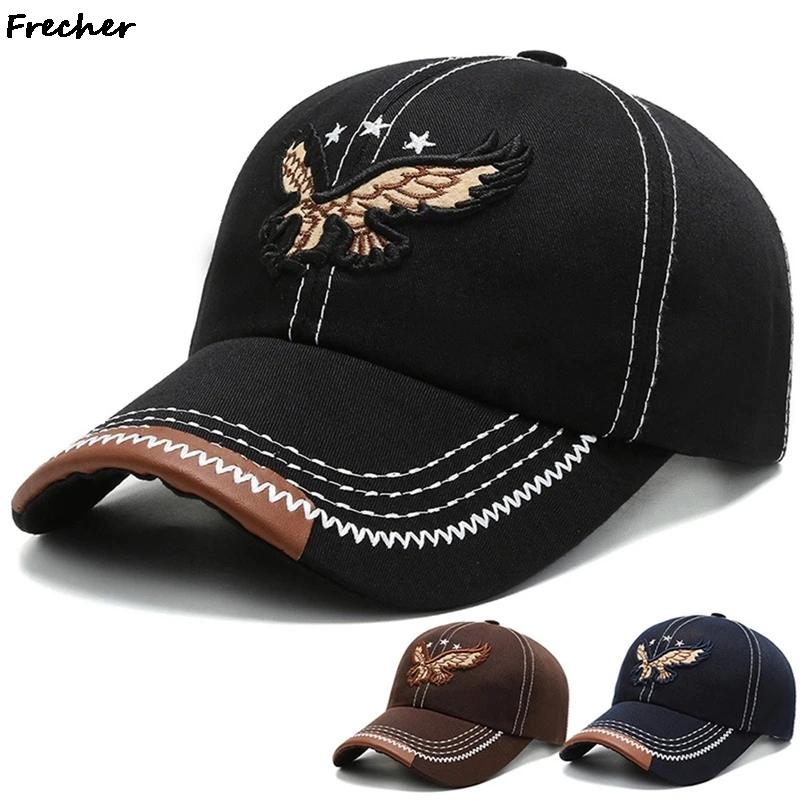 Fashion Embroidered Eagle Men Hat 2022 Summer Outdoor Golf Caps Women Men Sports Snapback Breathable Cotton Headdress Sun Hats