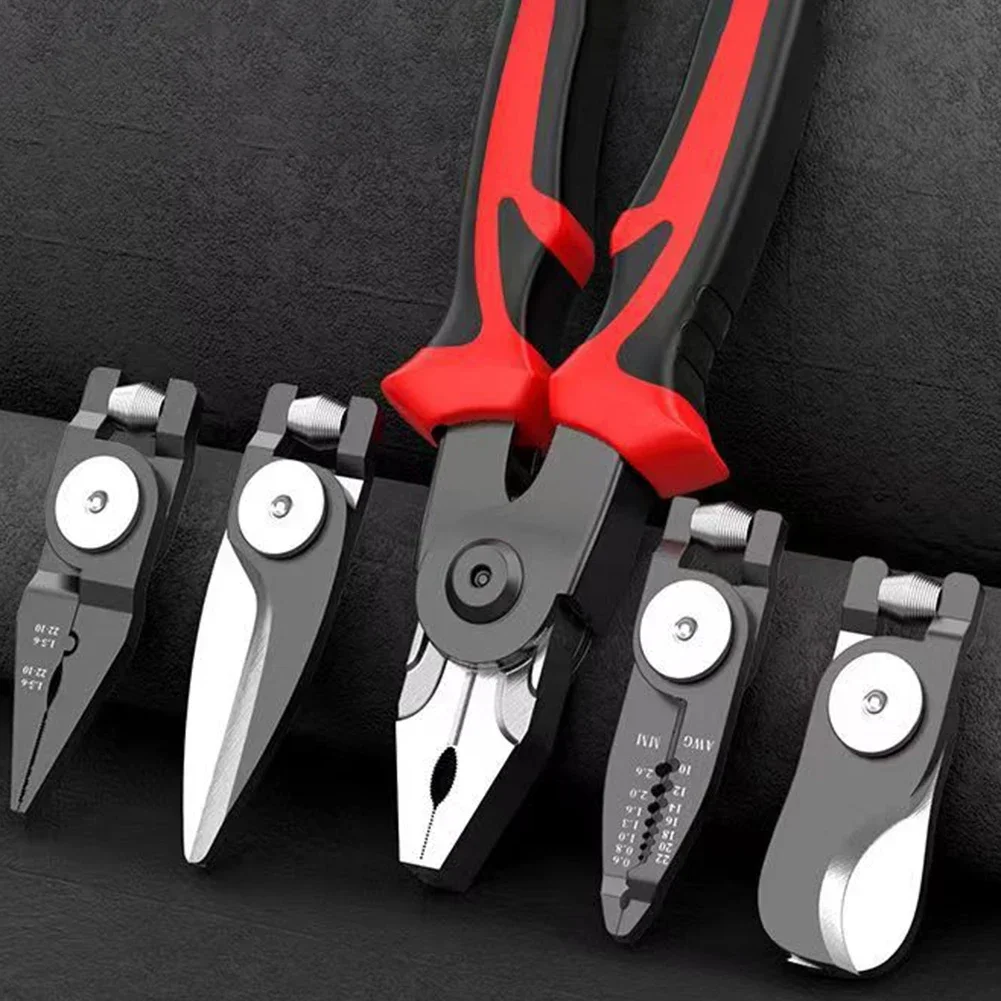 

5 In 1 Multifunctional Replaceable Electrician Pliers Wire Stripping Pliers Wire Cutting Needle-nosed Pliers Special Tool