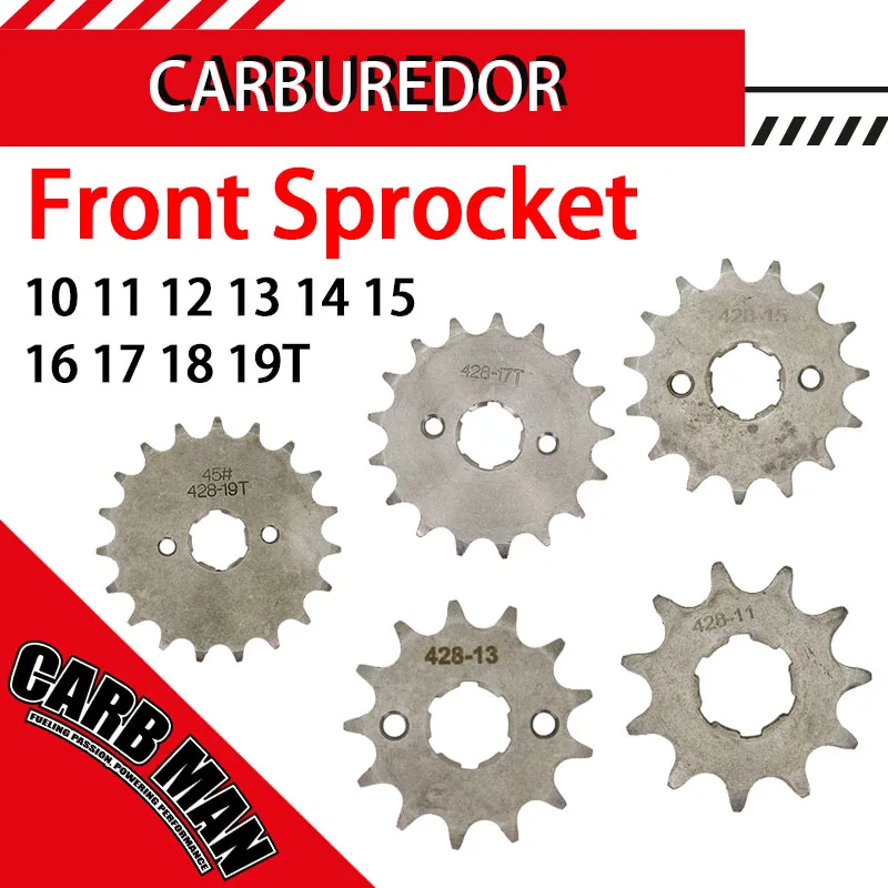 428 20mm 10/11/12/13/14/15/16/17/18/19 T Motorcycle Dirt Bike ATV Go Kart Quad Front Sprocket For 50cc 70cc 110cc 125cc Engine