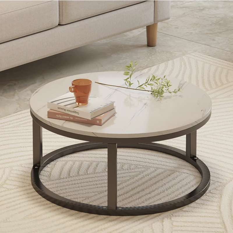 Living Room Coffee Table Set Luxury Metal Legs Sofa Side Coffee Table Aesthetic Round Luong Mobili Per La Casa Korean Furniture