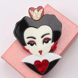 fashion acrylic portrait girl brooch women's clothing accessories pins