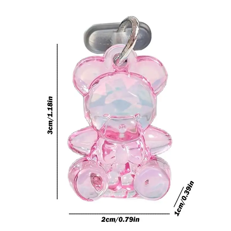 Urso bonito tipo C carregamento tampa do porto, poeira plug, acrílico portátil, telefone pingente, pequeno encantomóvel