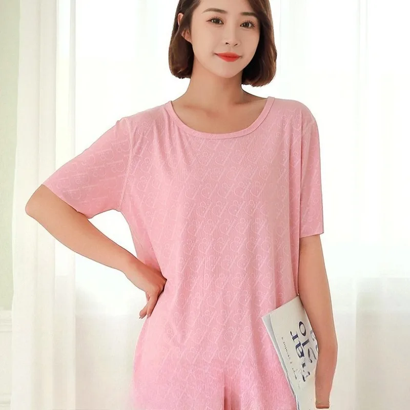 

Women's Pajamas Summer Short-sleeved Trousers Two-piece Set Casual Women's Loungewear Spring and Autumn Loose