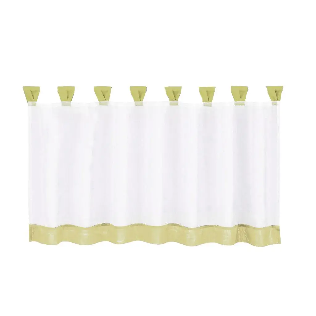 Voile Kitchen Curtain Tier Rod Pocket Short Window Valance Net Curtain for Cafe Store Bathroom Bedroom