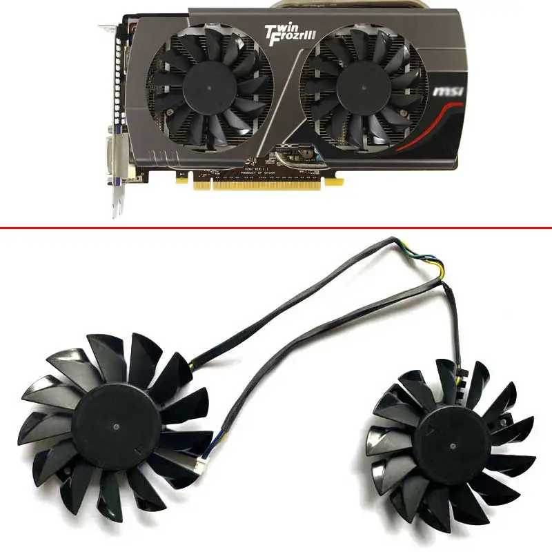 New GPU Fan PLD08010S12HH PLD08010B12HH 75MM 4PIN for MSI N660 660TI 650 650TI R6950 HD6950 Graphics Cooling Fan