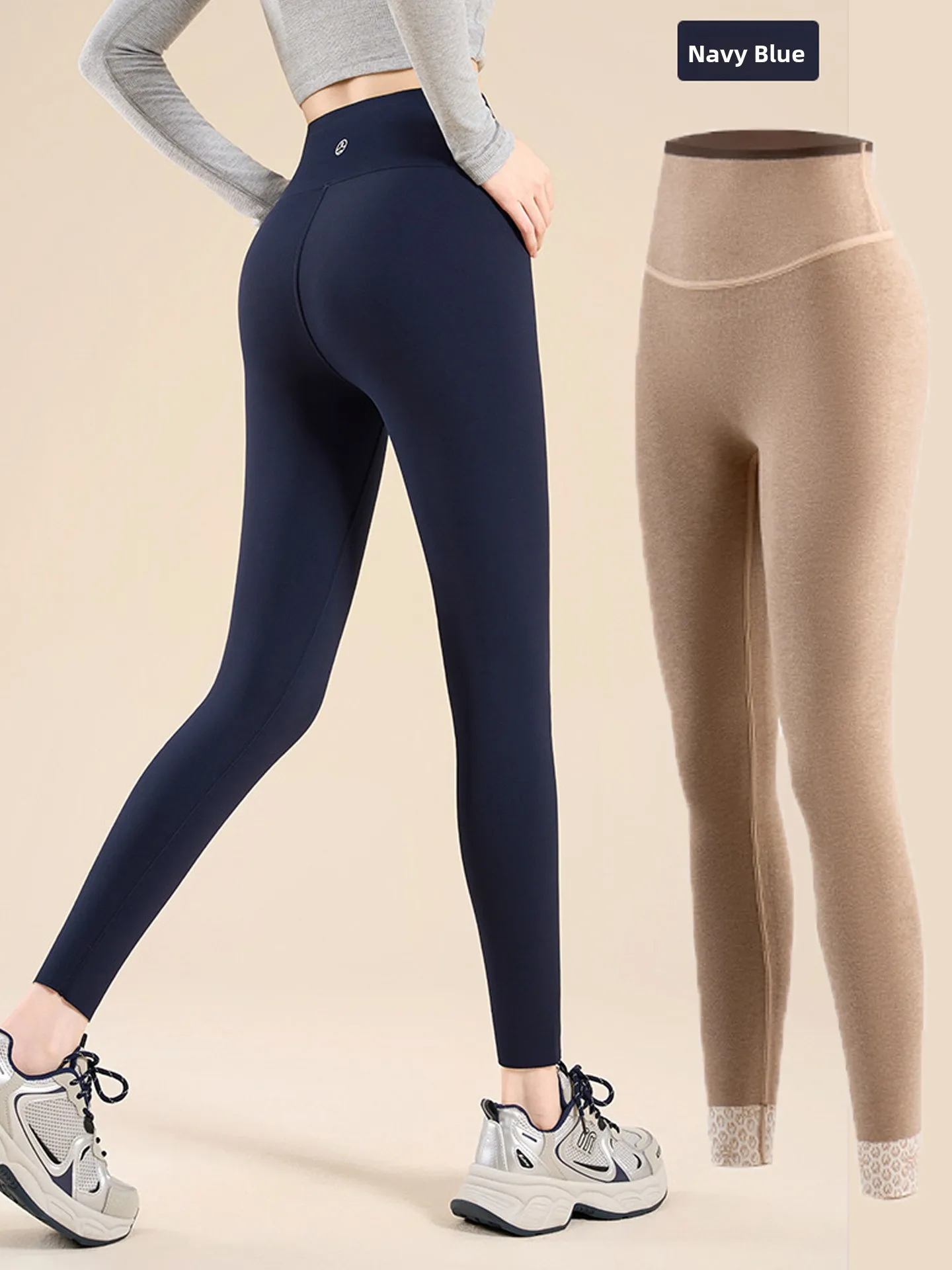 

Брюки для йоги Thiened Fce с высокой талией, женская верхняя одежда, осенне-зимние брюки из коровьей кожи, теплые брюки для контроля живота, подтяжка ягодиц