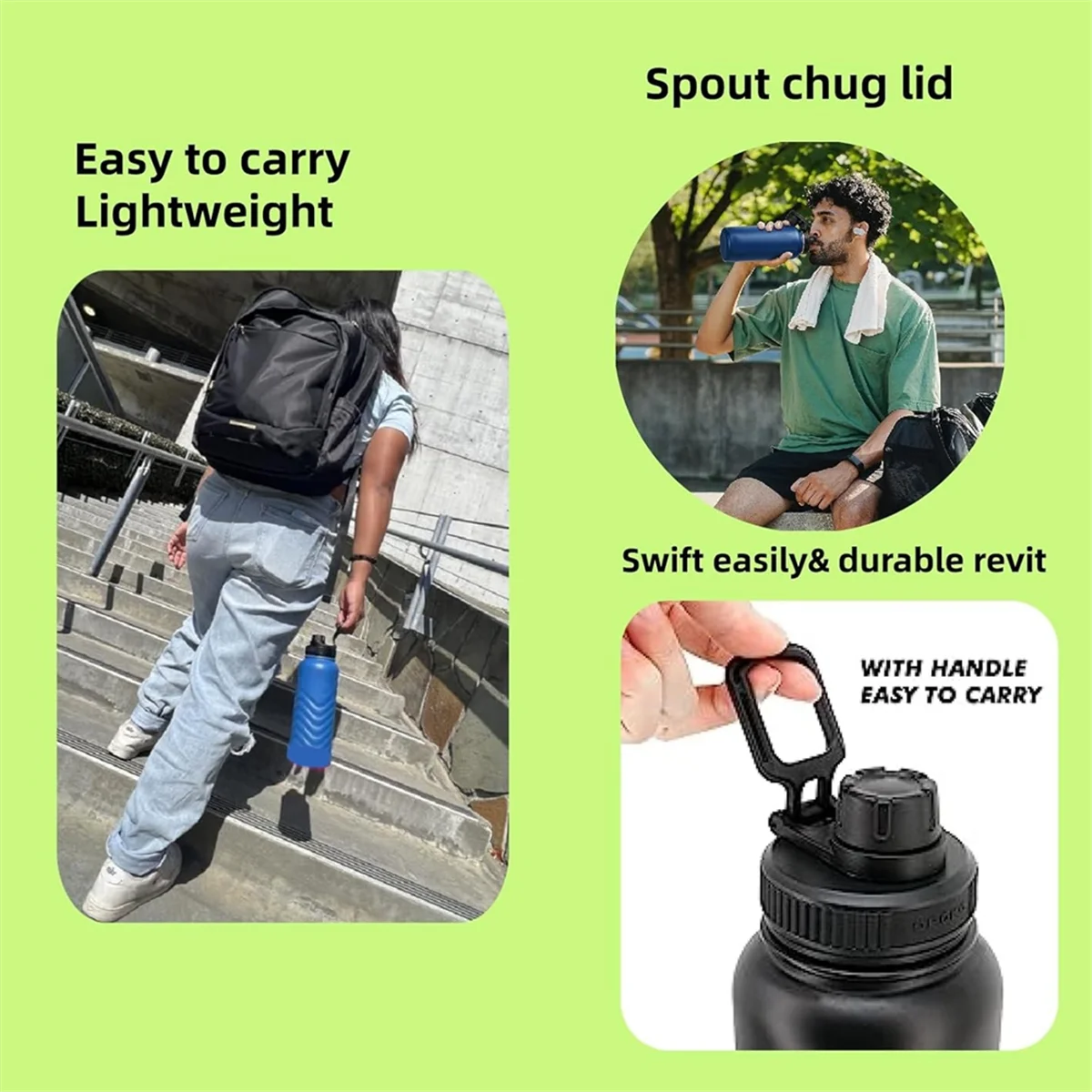 Tapa para matraz hidráulico de boca ancha, tapas para matraz hidráulico de 16 20 24 32 40 OZ, boca ancha, tapa deportiva de repuesto, gris ST