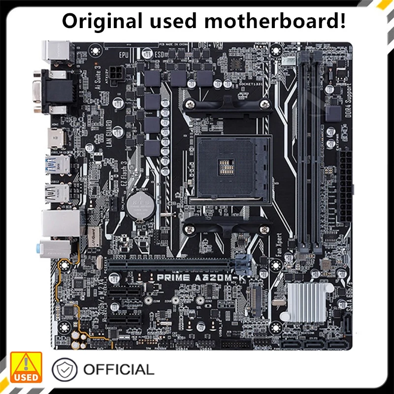 

For A320 PRIME A320M-K Motherboard Socket AM4 For AMD A320 DDR4 USB3.0 SATA3 Original Desktop Mainboard Used Mainboard