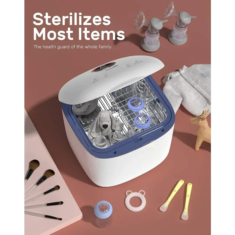UVライトボトル滅菌器とドライヤー,4 in 1消毒剤,家庭用滅菌器,哺乳瓶,おもちゃ,衣類,カップ,歯ブラシ,美容