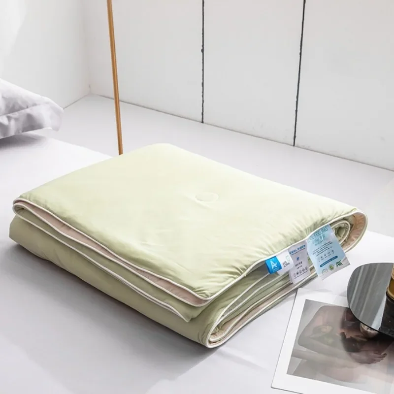 

2025 New Ice cream cool sensation silk solid color summer quilt solid color air conditioning by summer ice silk cool quilt