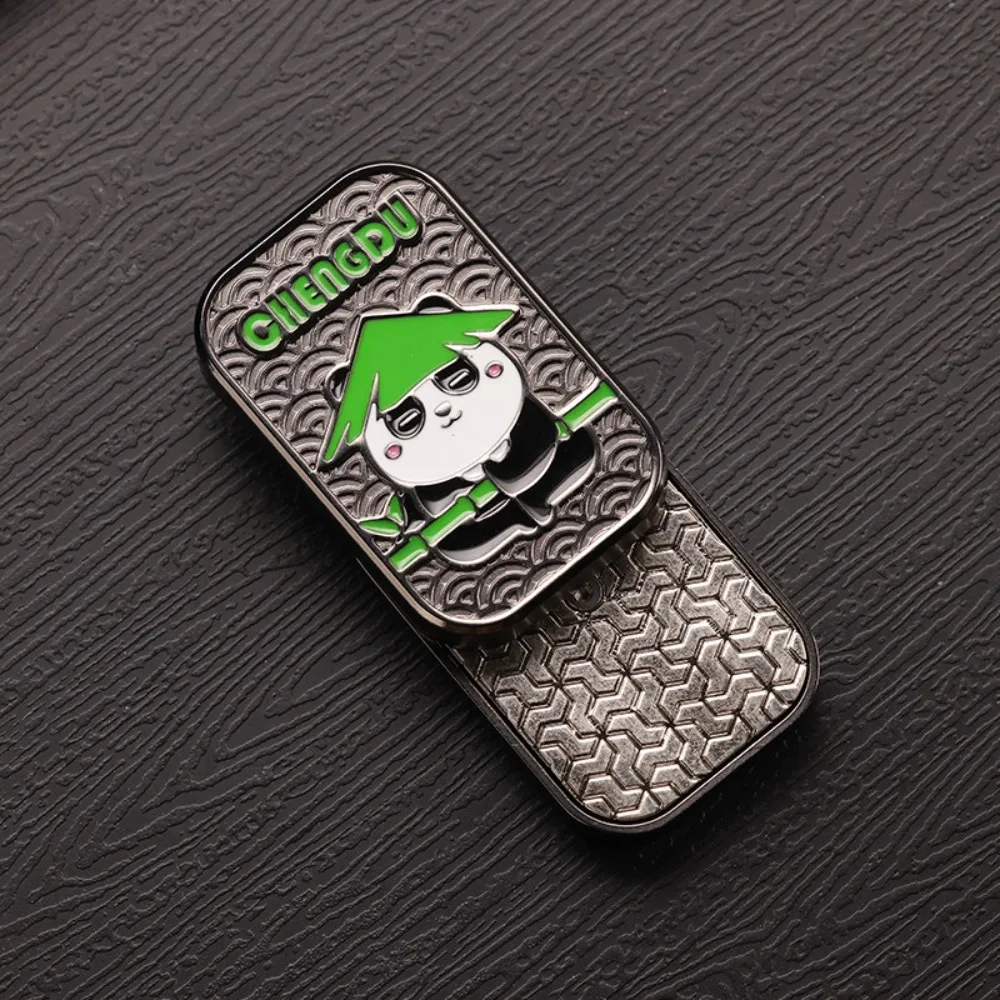 EDC Panda Push Card Magnetic Fidget Slider Infinite Push Tuning Fork Design Popping Coin Card Flicking Sensory for Anti Stress