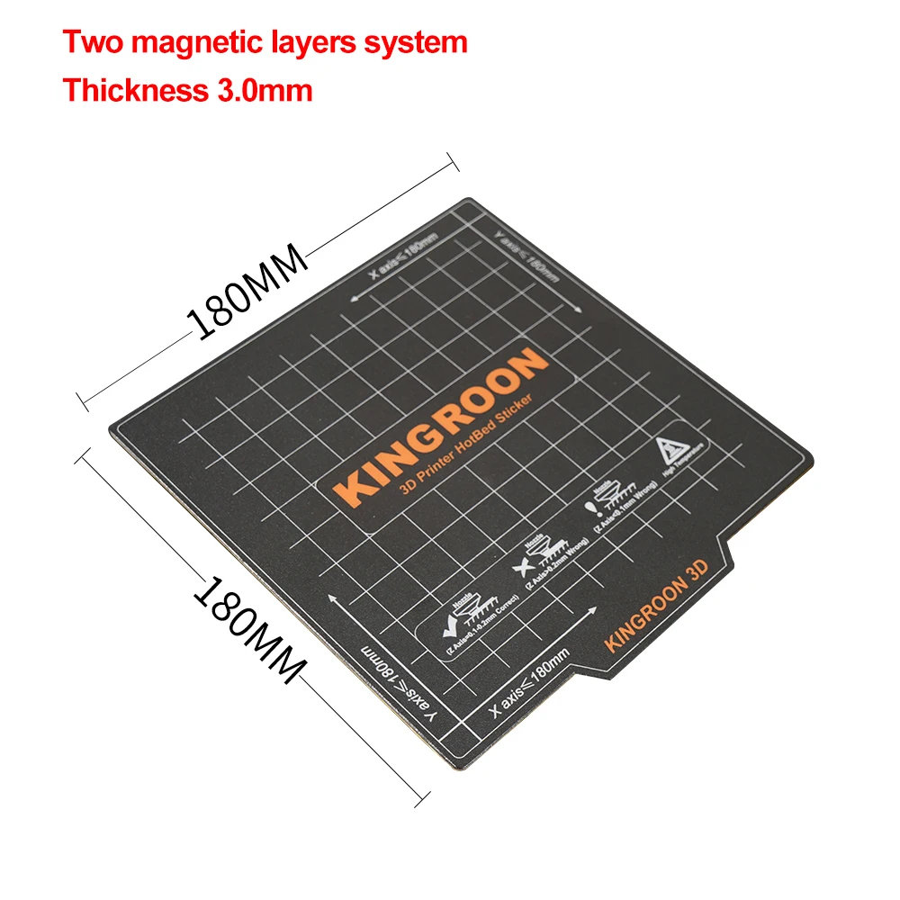 1/2 Sets  For KP3S Ender 3 CR10 3D Printer Hotbed Platform Heat Paper Heated Bed Flexible Magnetic Sticker 180/235/310mm