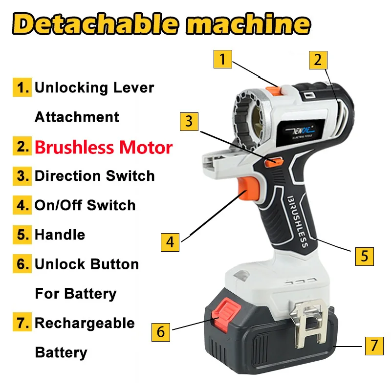 Compatible for Makita 18V Brushless Mini Circular saw Impact drill screwdriver saw chainsaw oscillating tool sander Combokit