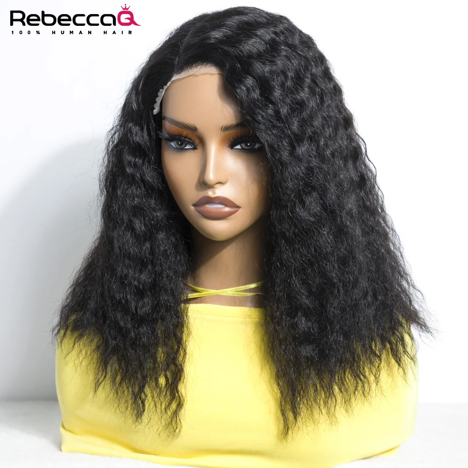 

Kinky Straight Bob Lace Front Wigs Ready to go T Lace Part Yaki Straight Remy Human Hair Kinky Glueless Straight Wigs For Women