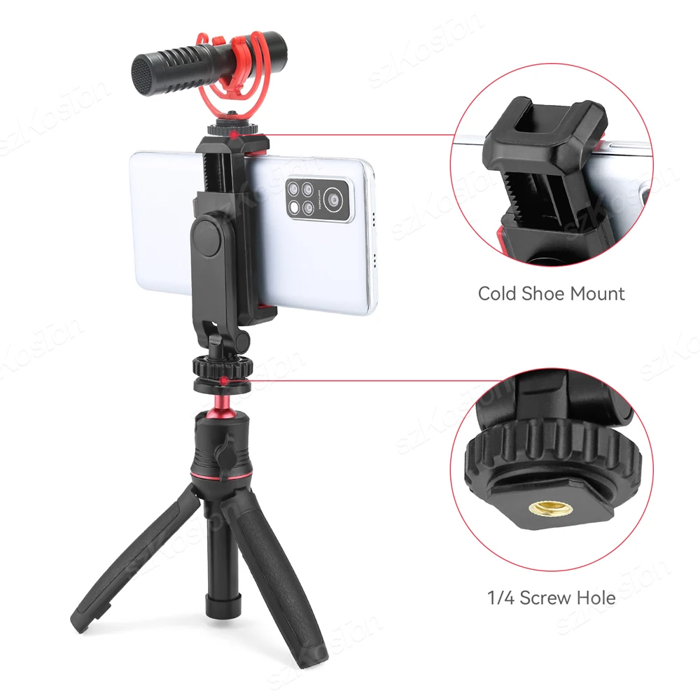 Держатель для телефона, крепление для монитора камеры DSLR, штатив с креплением с холодным башмаком для смартфона, видеосъемки