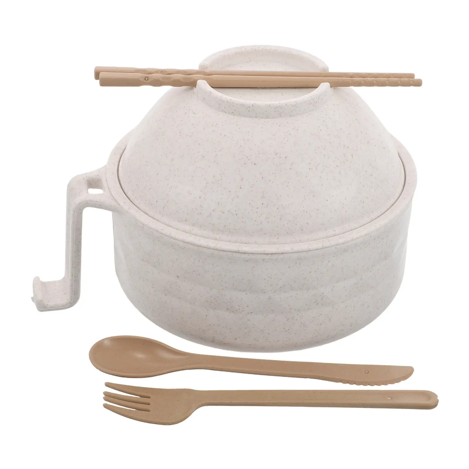 Bamboo Fiber Ramen Bowl Large Capacity Portable Noodle Bowl with Lid for Office Students Dorm Room Travel Instant Noodles