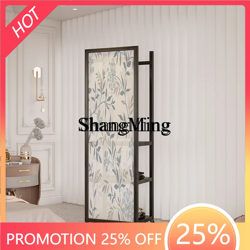 

ZYY Exquisite Advanced Simple Living Room Coat Rack Screen Partition Movable Modern Bedroom Floor Hanging Clothes Storage Rack