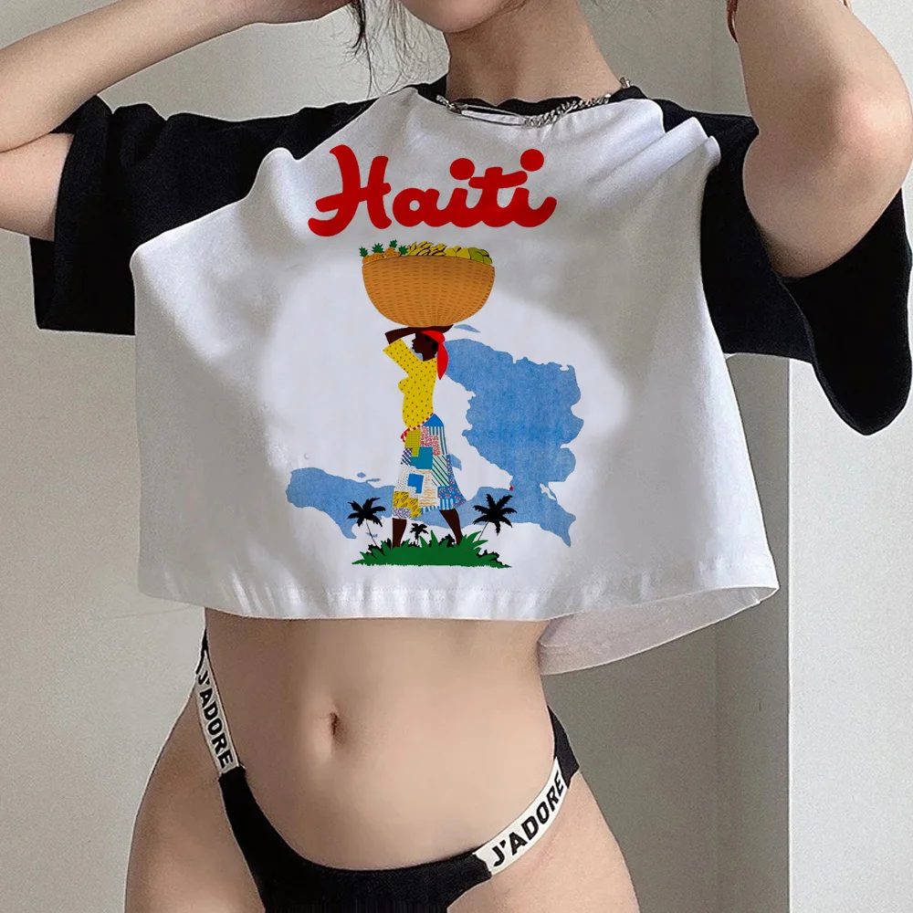 Haiti goth cyber y2k crop top Female manga Kawaii trashy vintage clothes