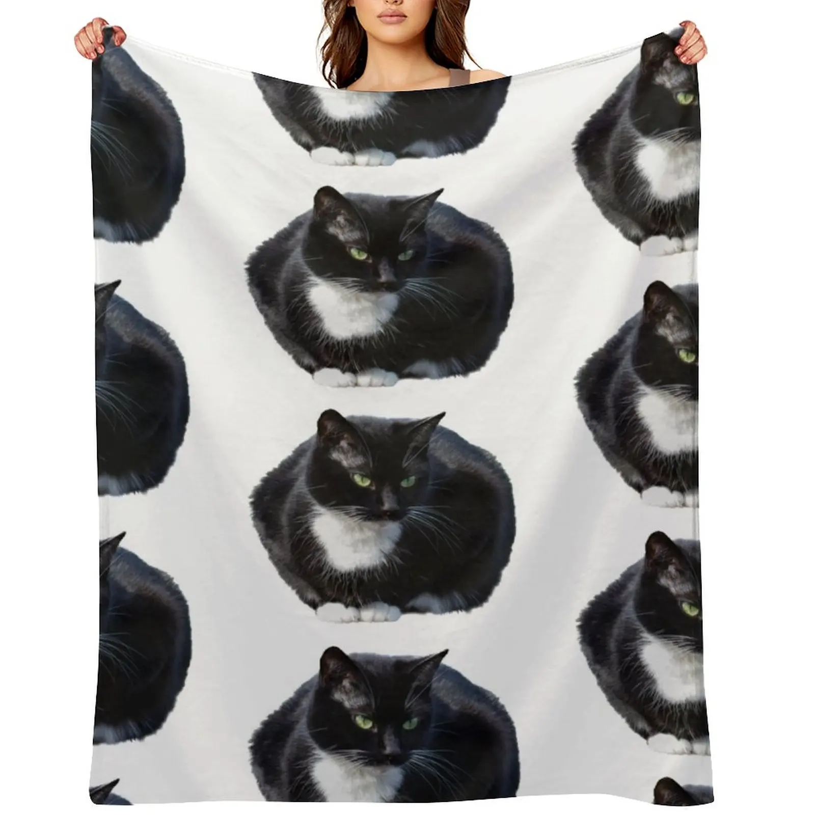 

Tuxedo Cat Throw Blanket Fashion Sofas Hairys Custom Thin Blankets