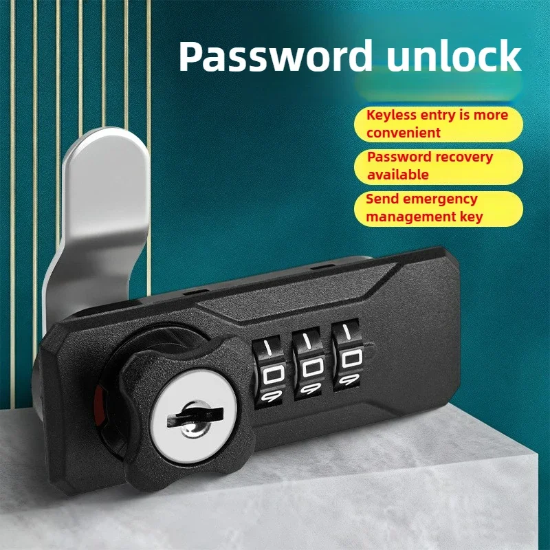 Drawer Mechanical Password Triple Lock, Keyless, Handle Free, Locker, Storage Cabinet, Door Lock, Tongue Lock