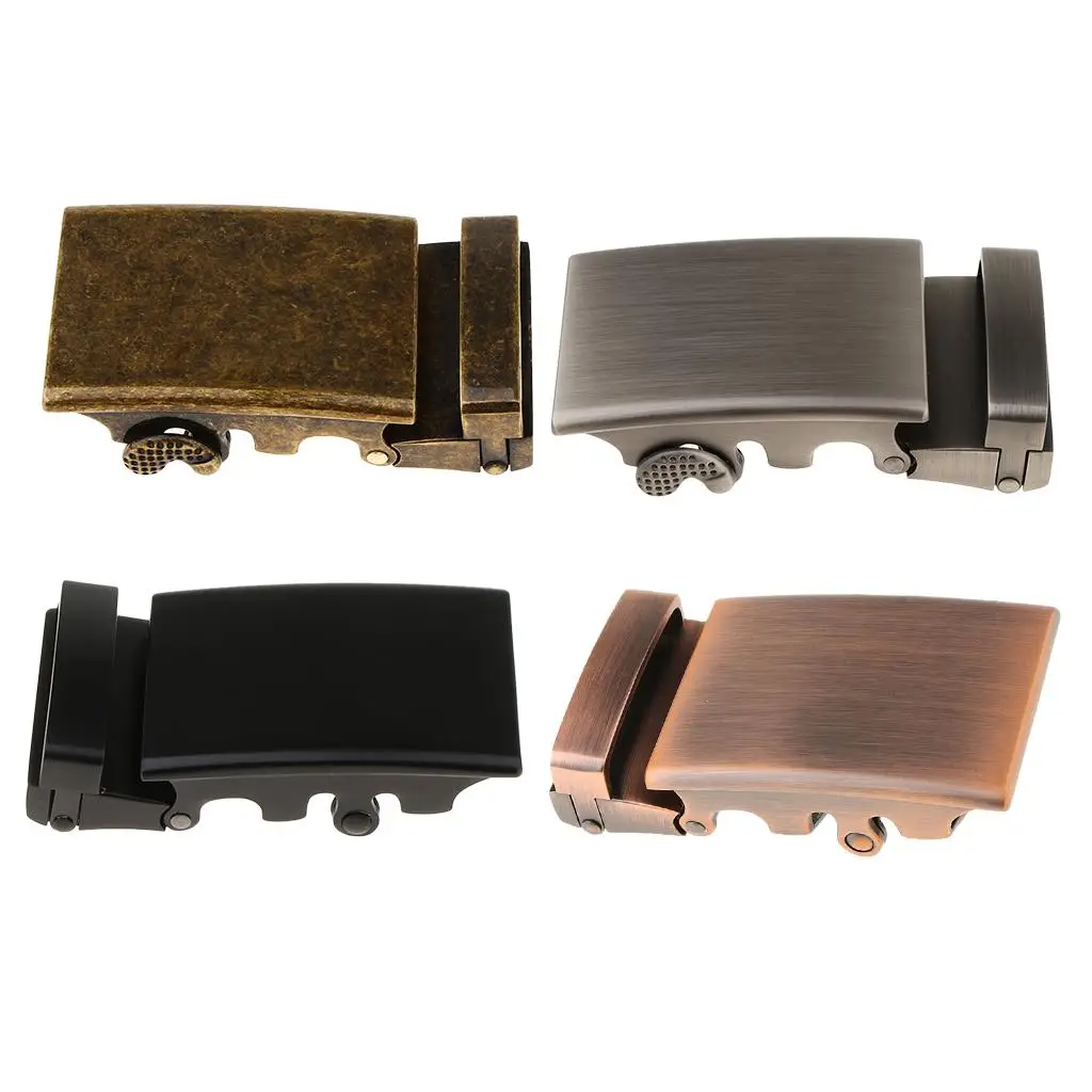 Vintage Mens Ratchet Belt Buckle Automatic Slide Buckle for Belt Strap 34-36mm
