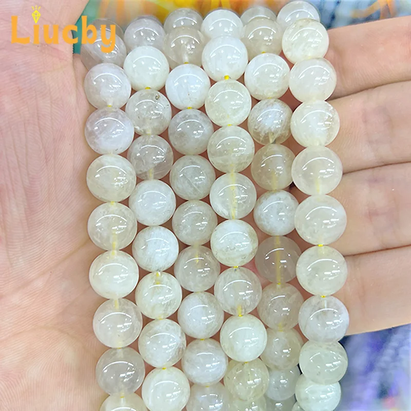 Natürliche Stein-Zitronenkristall-Perlen für Schmuckherstellung, DIY-Ohrringe für Frauen, Accessoires, Liebesarmbänder, 15 Zoll, 6/8/10 mm – Detail 6