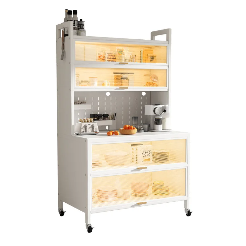 

Universal multi-function, carbon steel floor-to-ceiling multi-layer storage cabinet, kitchen rack with door
