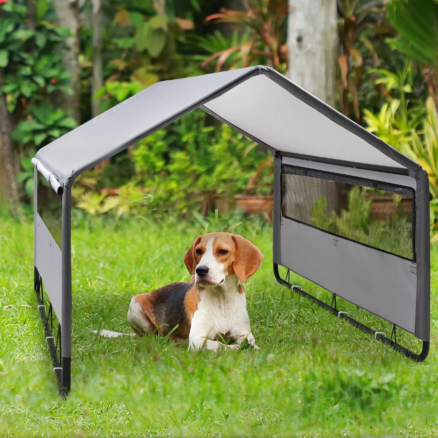 Elevated Pet House Oxford Fabric Tent with Carry Bag Indoor Outdoor Cooling Raised Kennel for Dogs Cats Customizable