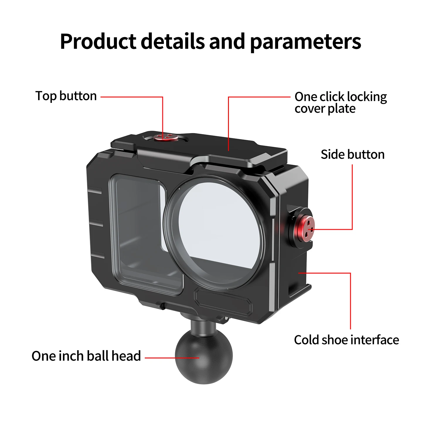 80m Wasserdichtes Gehäuse für DJI Osmo Action 6 Aluminiumlegierung Kamera-Tauchgehäuse Magnetischer Schnellverschluss Vertikal-Horizontal-Umschaltung – Detail 17