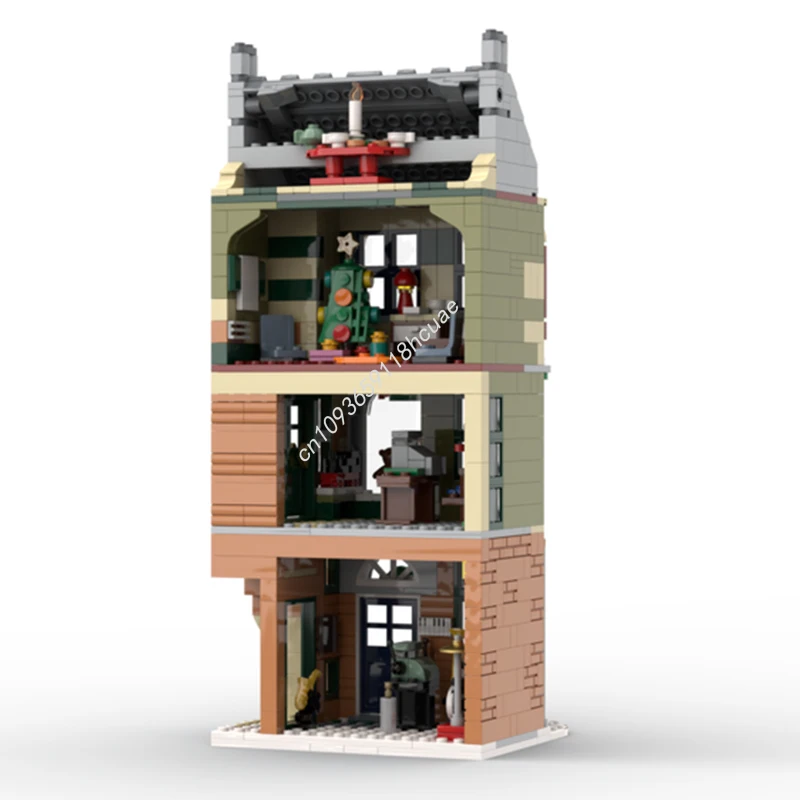 749 Uds. MOC vacaciones calle principal modelo bloques de construcción juguetes de arquitectura niños montar educación regalos de navidad