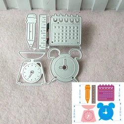 New Alarm Clock calendar balance metal cutting die mould scrapbook decoration embossed photo album decoration card making DIY