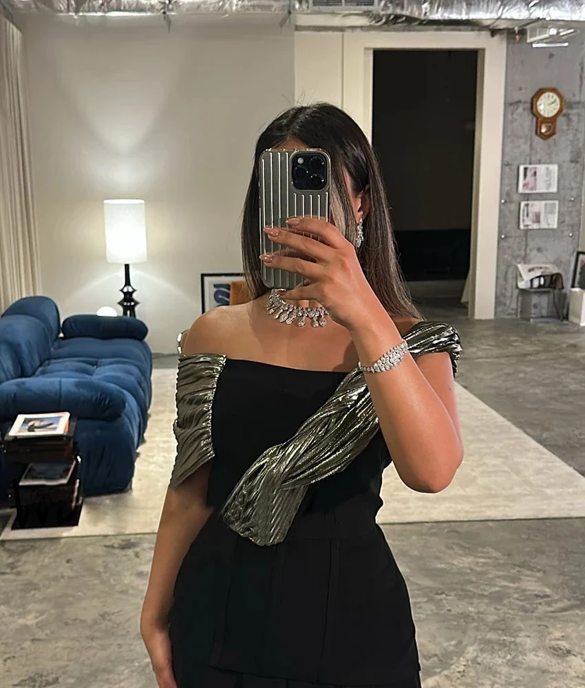 カスタマイズされたセクシーなジャージ A ラインオフショルダーイブニングドレス繊細なボートネックフロアレングスオーダーメイドオケージョンドレスカスタムサイズ