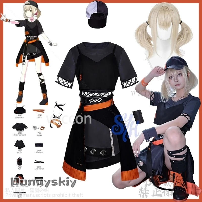 

Azusawa Kohane CR ZY Game Project Sekai Colorful Stage Cosplay Anime Costume Orange Punk Dress Lolita Hat Halloween 코스프레-
