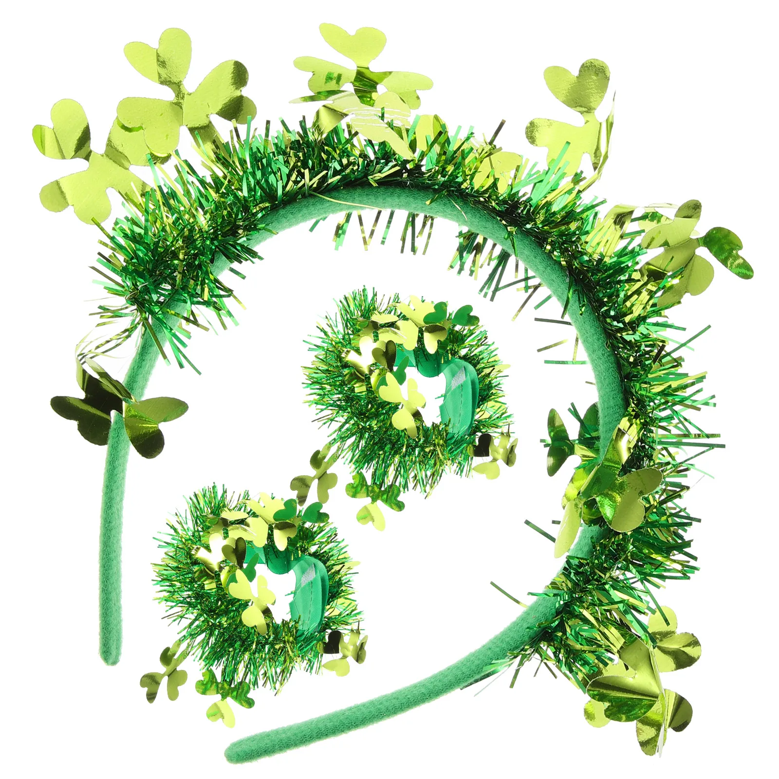 

Green Shamrock Headb Wristb s Patrick Day Hair Accessories Girls Women Party Festive Outfits Plastic Set