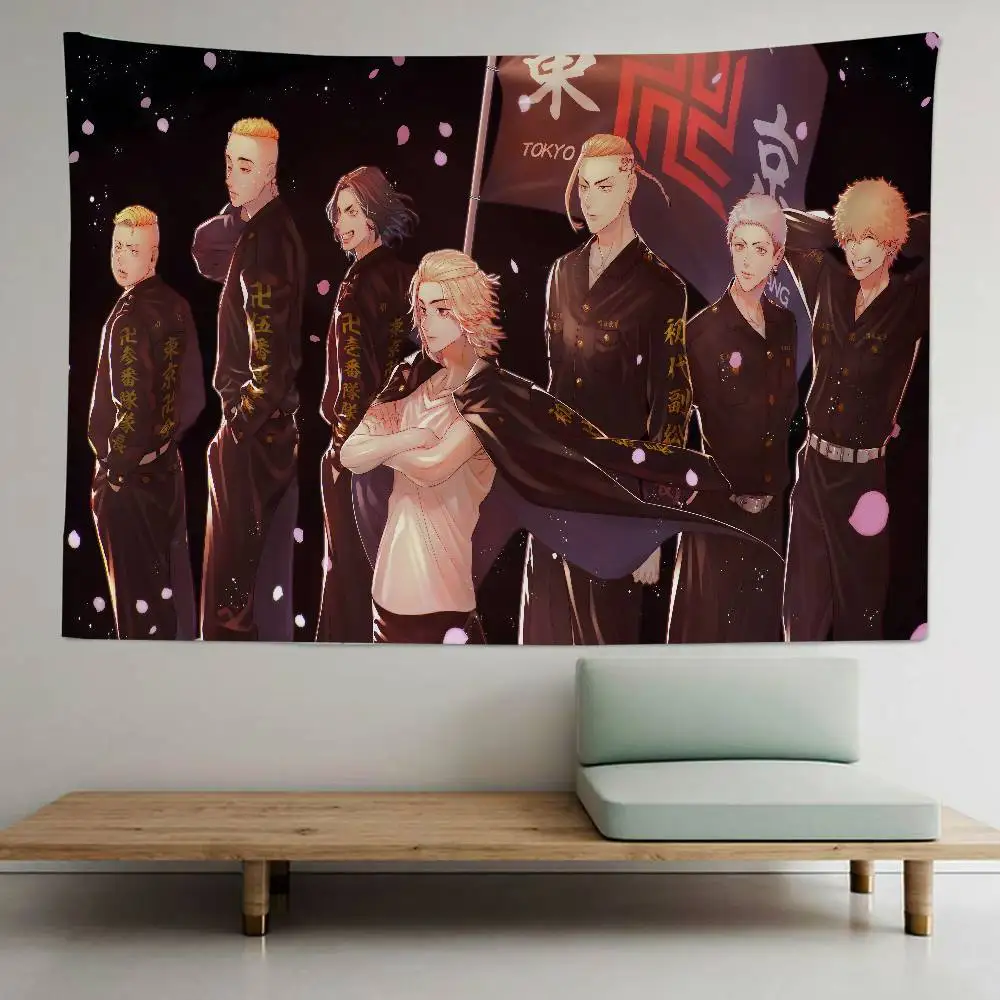 Anime T-Tokyo R-Revengers Colorful Tapestry Wall Hanging Bohemian Wall Tapestries Mandala Wall Hanging Sheets