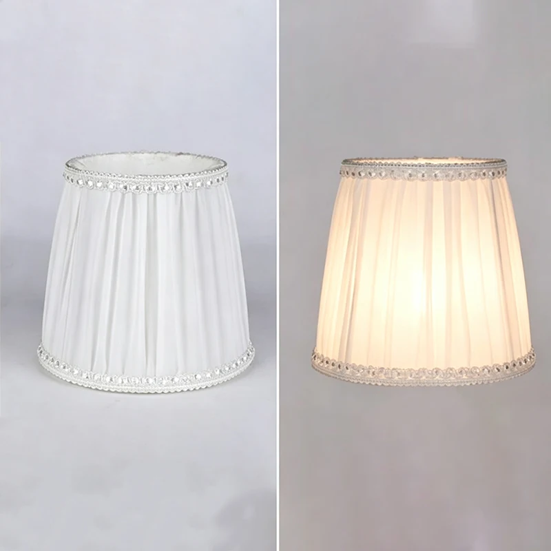 Clip On/Meson Type Cloth Chandelier Lamp Shade DIY Retro Wall Lamp Cover Modern Minimalist Fabric Bedroom Hotel Table Lampshade 6