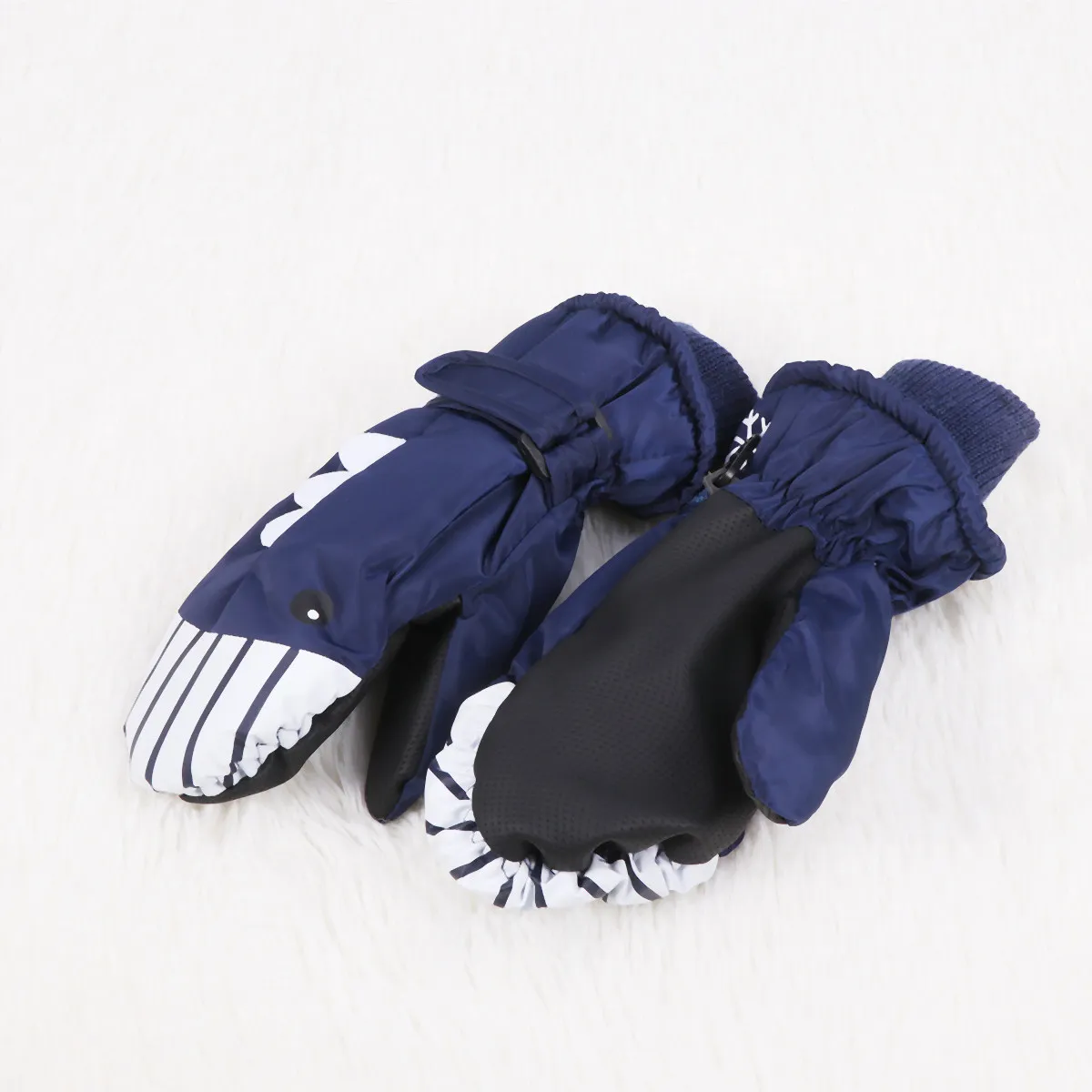 

1Pair Navy Kids Winter Waterproof Ski Gloves Adjustable Wrist Buckle Warm Outdoor Gloves for Child Hiking Climbing Running Keep