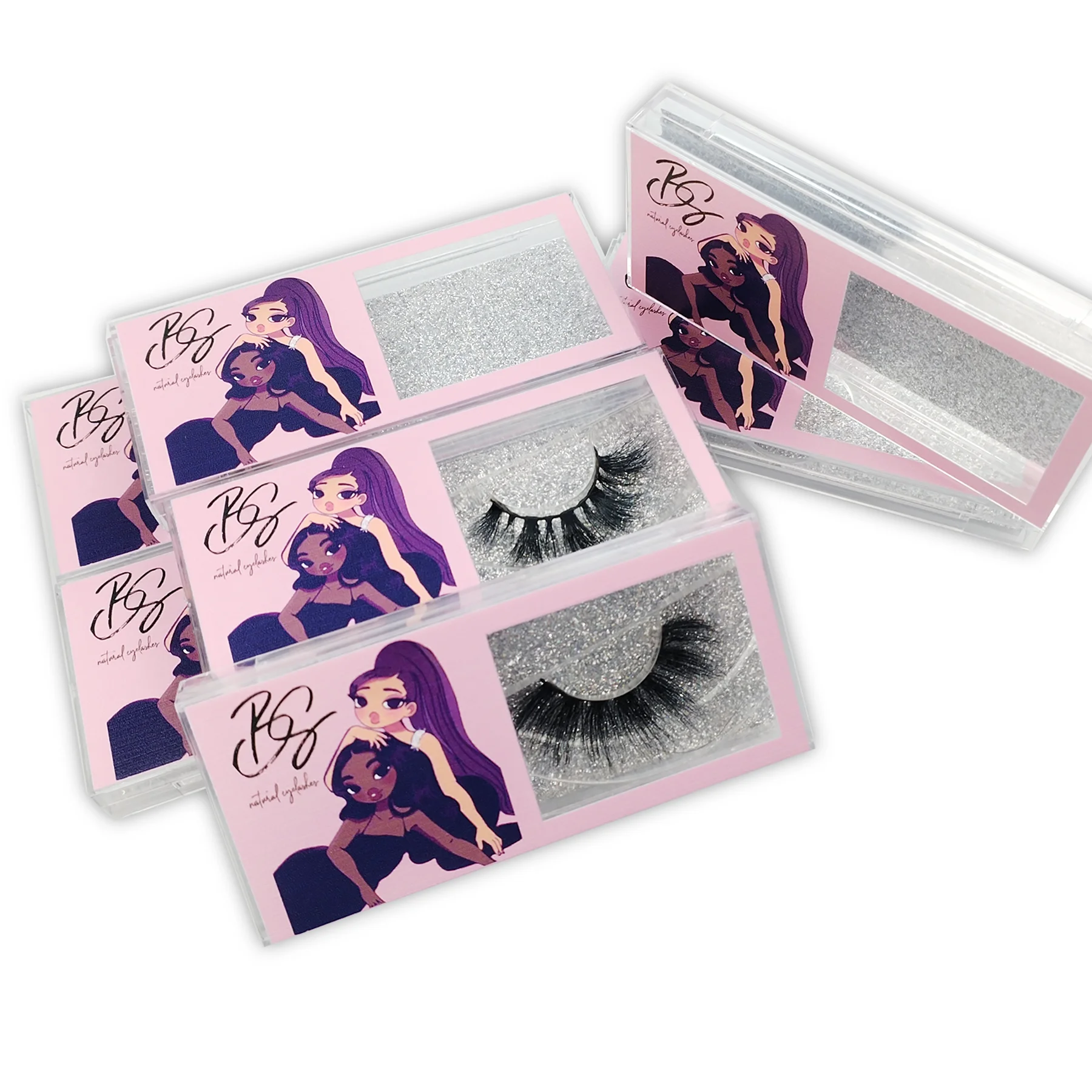 Wholesale 3d Mink Lashes Case Eyelashes Box Package Lash Boxes Packaging Custom Logo Plastic Sliding Clear Custom Lash Boxes