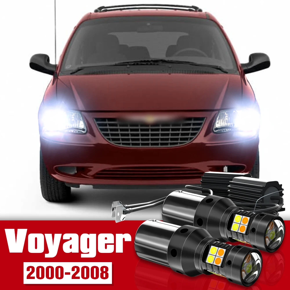 

2x LED Accessories Dual Mode Turn Signal+Daytime Running Light DRL For Chrysler Voyager 2000-2008 2002 2003 2004 2005 2006 2007