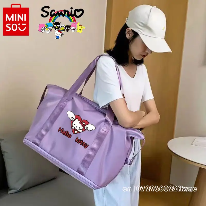 HelloKitty-Bolso de viaje de gran capacidad para mujer, bolsa de almacenamiento de dibujos animados, a la moda y de alta calidad, embalaje para el hogar, novedad