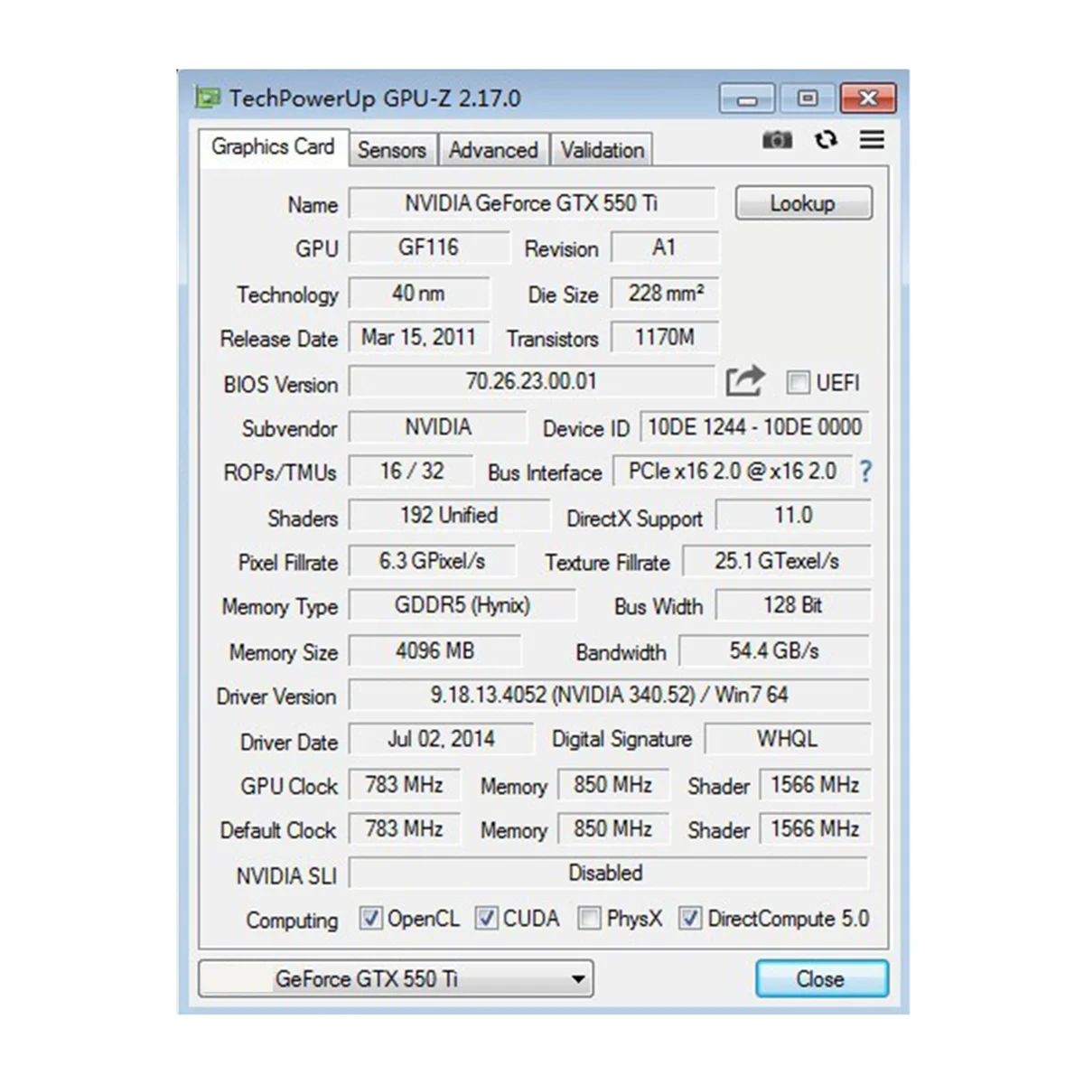 Unique! GTX 550Ti 4GB GDDR5 128bit Computer Graphic Card Gaming Video Card for PCI-Express 2.0 Computer Independent Video Card