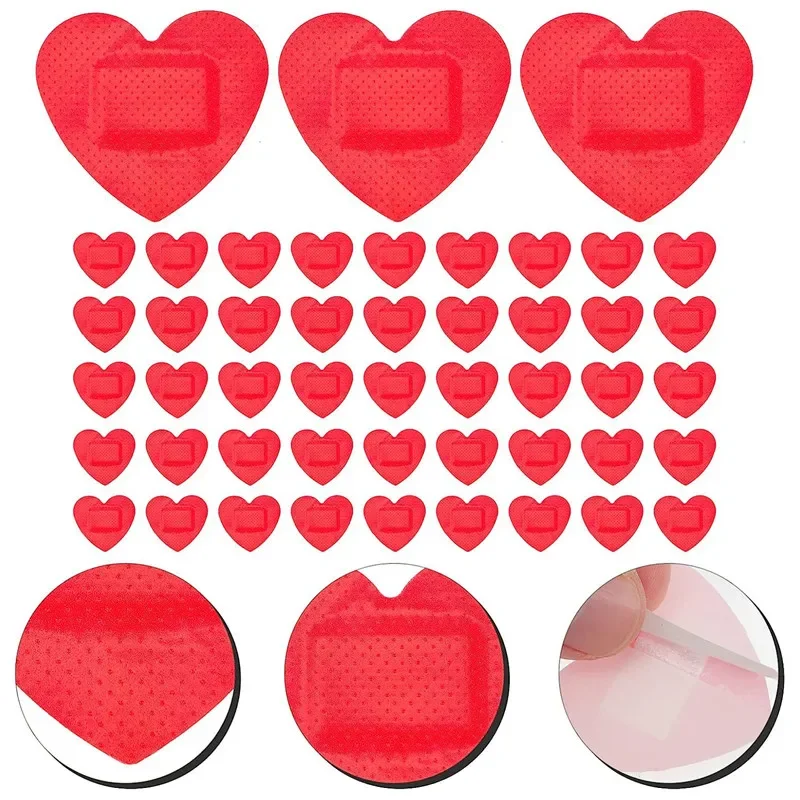 20pcs/set Red Heart Band Aid Waterproof Breathable Wound Plasters Heart Shaped Children Kids Skin Patch Concert Body Stickers