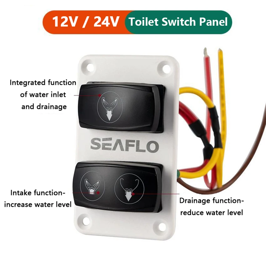 

12 В морской электрический туалетный переключатель, панель управления туалетом для яхты, скоростной катер