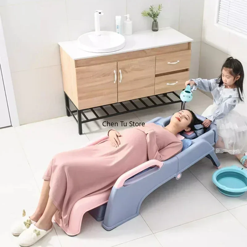 Plastic Children Shampoo Bed Foldable Hair Washing Chair Chairs Spa Basin Massage Bed Luxury Sillon Peluqueria Salon Furniture