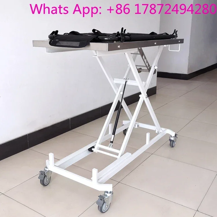 Pet first aid stainless steel manual lift ambulance stretcher trolley Veterinary rescue transport