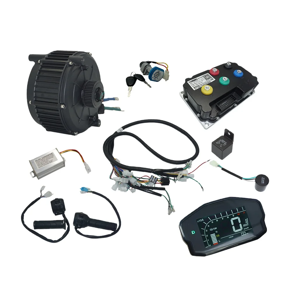 

SiAECOSYS QS165 5000W 72V 35H Mid Drive Motor With Fardriver ND72490B Encoder Controller Conversion Kit
