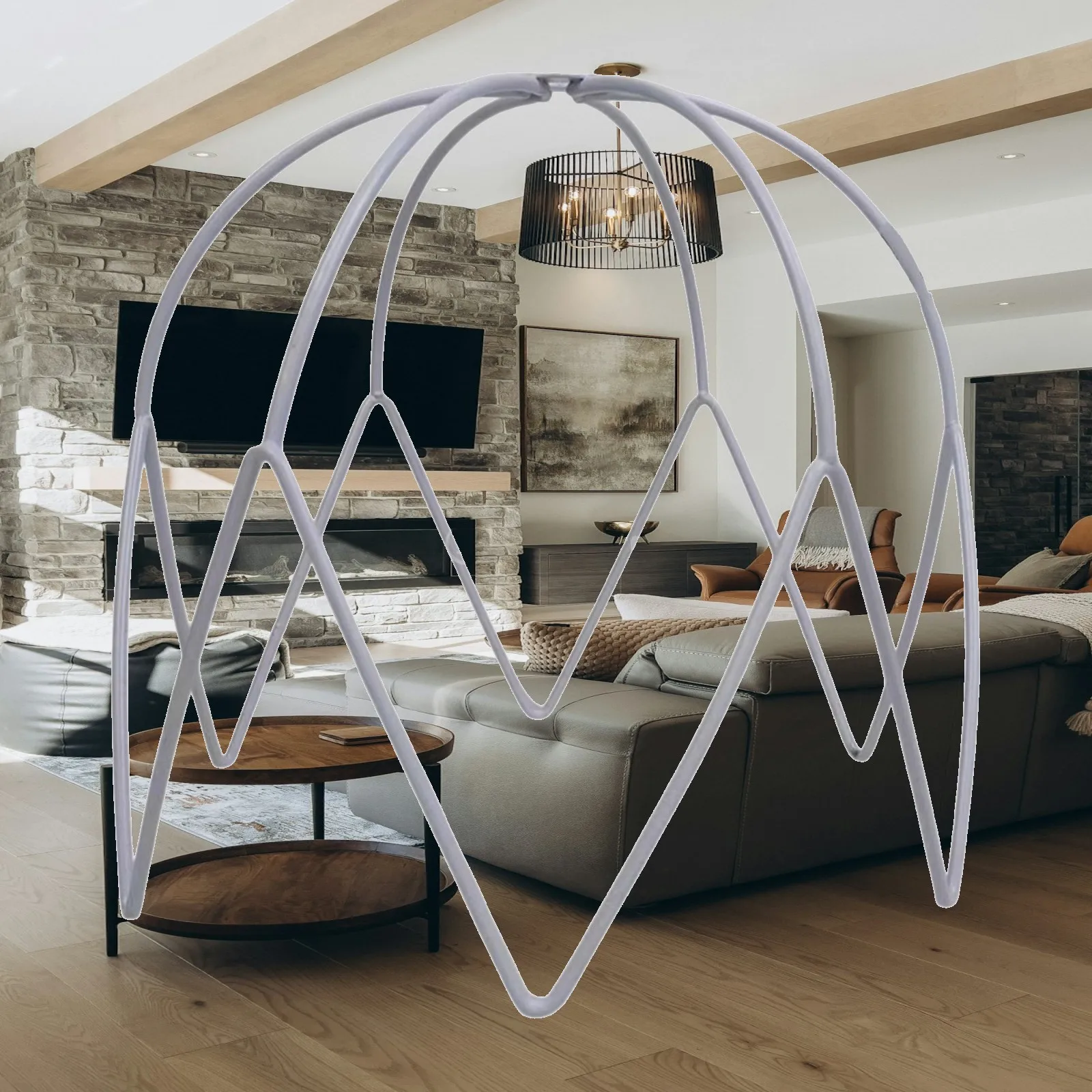 

Vintage Lampshade Ring Frame Iron Wire Light Cover Drum Cage Holder for Hanging Pendant Ceiling Living Room Decor