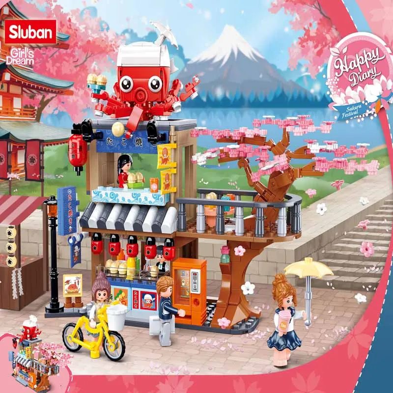 Sluban Building Block Toys Girls Dream 548PCS Bricks B1019 Tako Yaki Main Store Compatbile With Leading Brands Construction Kits